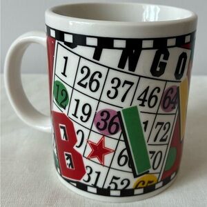 Bingo Game Mug with Red, Green, and Black Accents